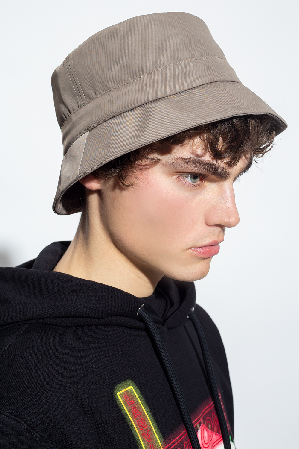 Grey Bucket hat with logo Giorgio Armani paul smith wool felt fedora hat item Extension fmedShops Spain